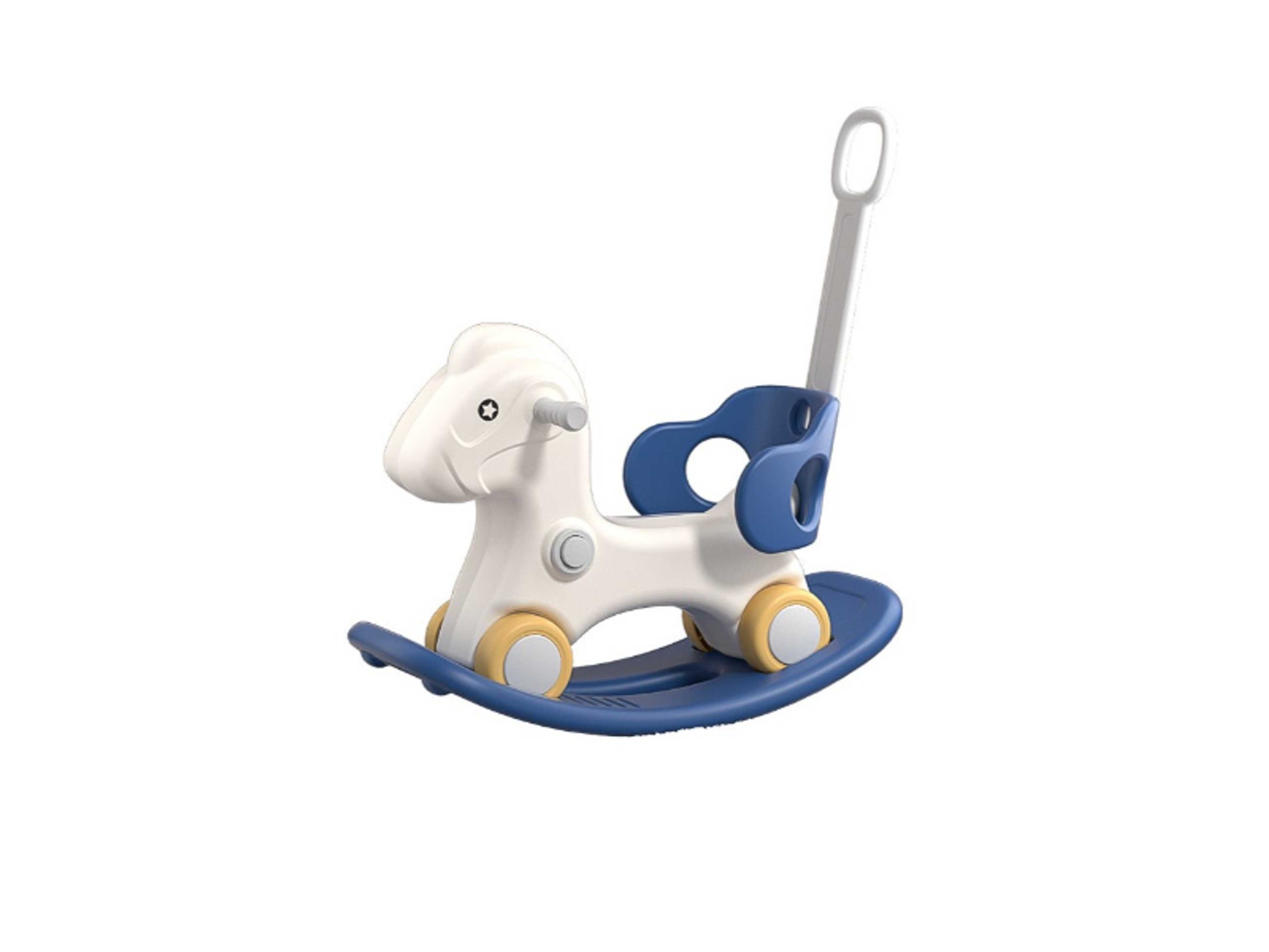 3 in-1 Kids Rocking Horse offers three modes car, rocking, ride on toys, Infant Rocker Ride-on Toy for Kids 1-3 Years Old, Blue white - Product Main Image