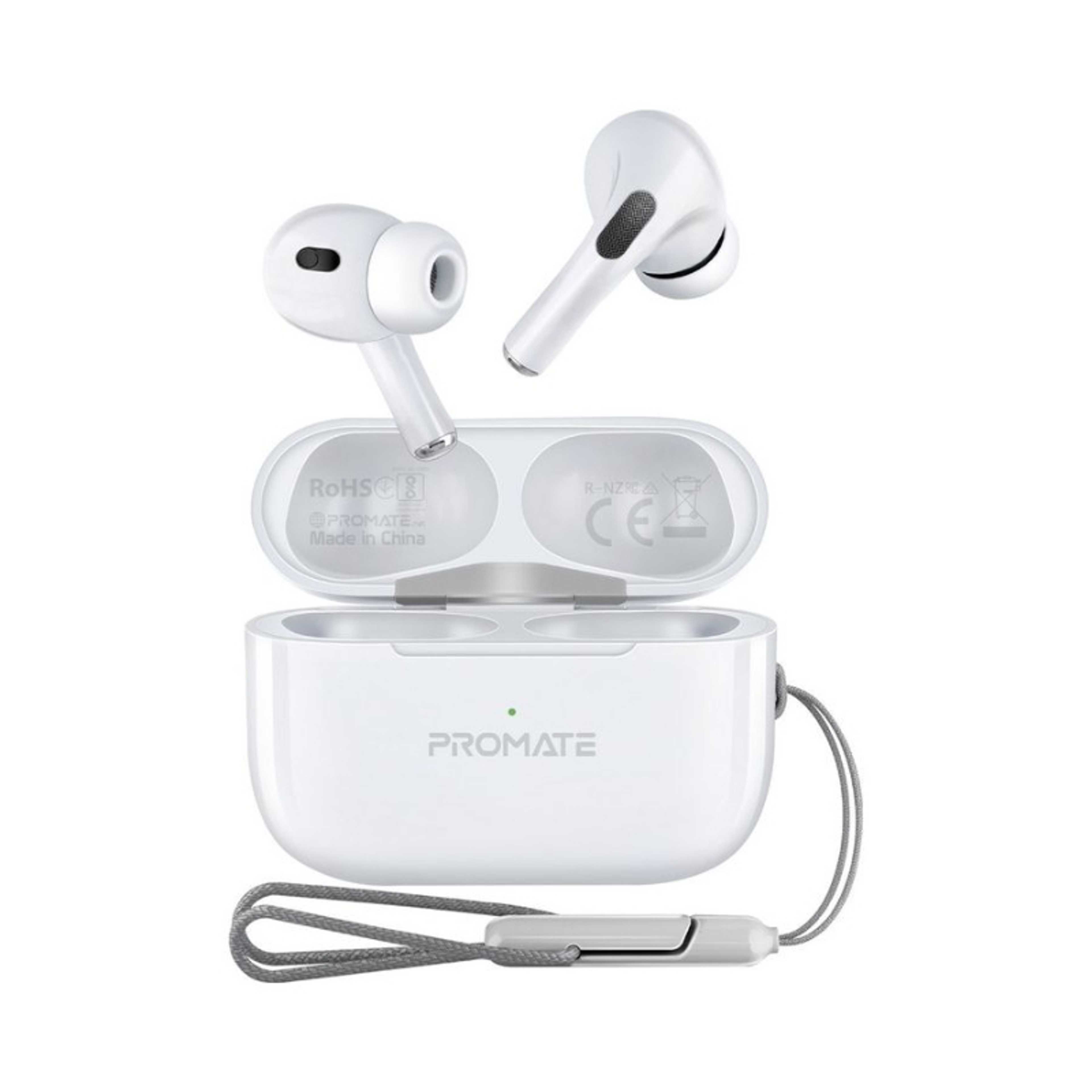 True Wireless Bluetooth Earbuds, Premium Touch Control Bluetooth v5.3 EarPods with 30H Playback Time, Built-In Mic, Comfort-Fit and Built-In Lanyard, Harmoni-Pro White - Product Main Image