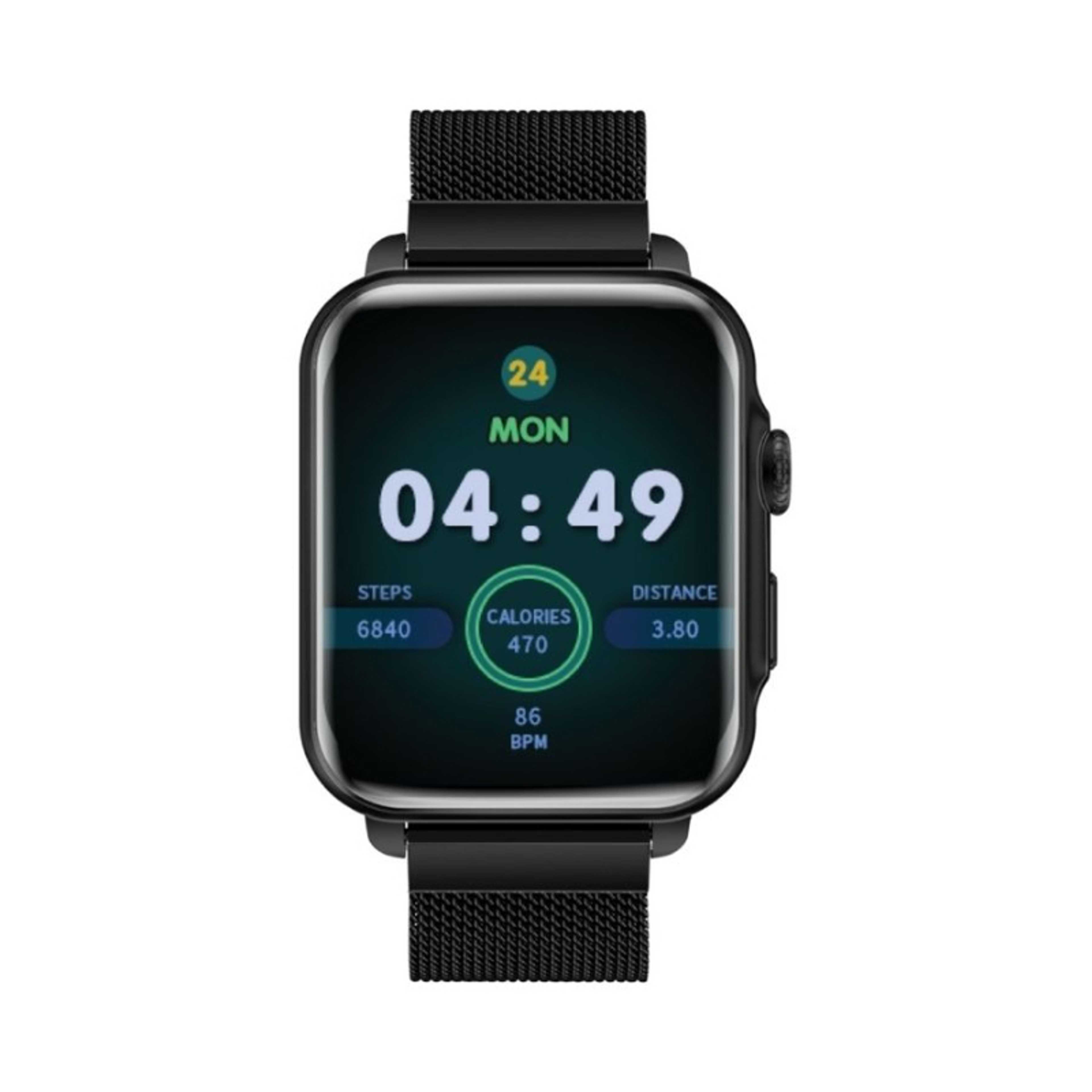 Smart Watch, Bluetooth 5.1 Health and Fitness Tracker with 1.8” IPS Display, 15-20 Day Battery Life, 100 Watch Faces, 37 Sports Modes and IP68 Water Resistance for iPhone 14, Galaxy S22, ProWatch-B18 Black - Product Main Image