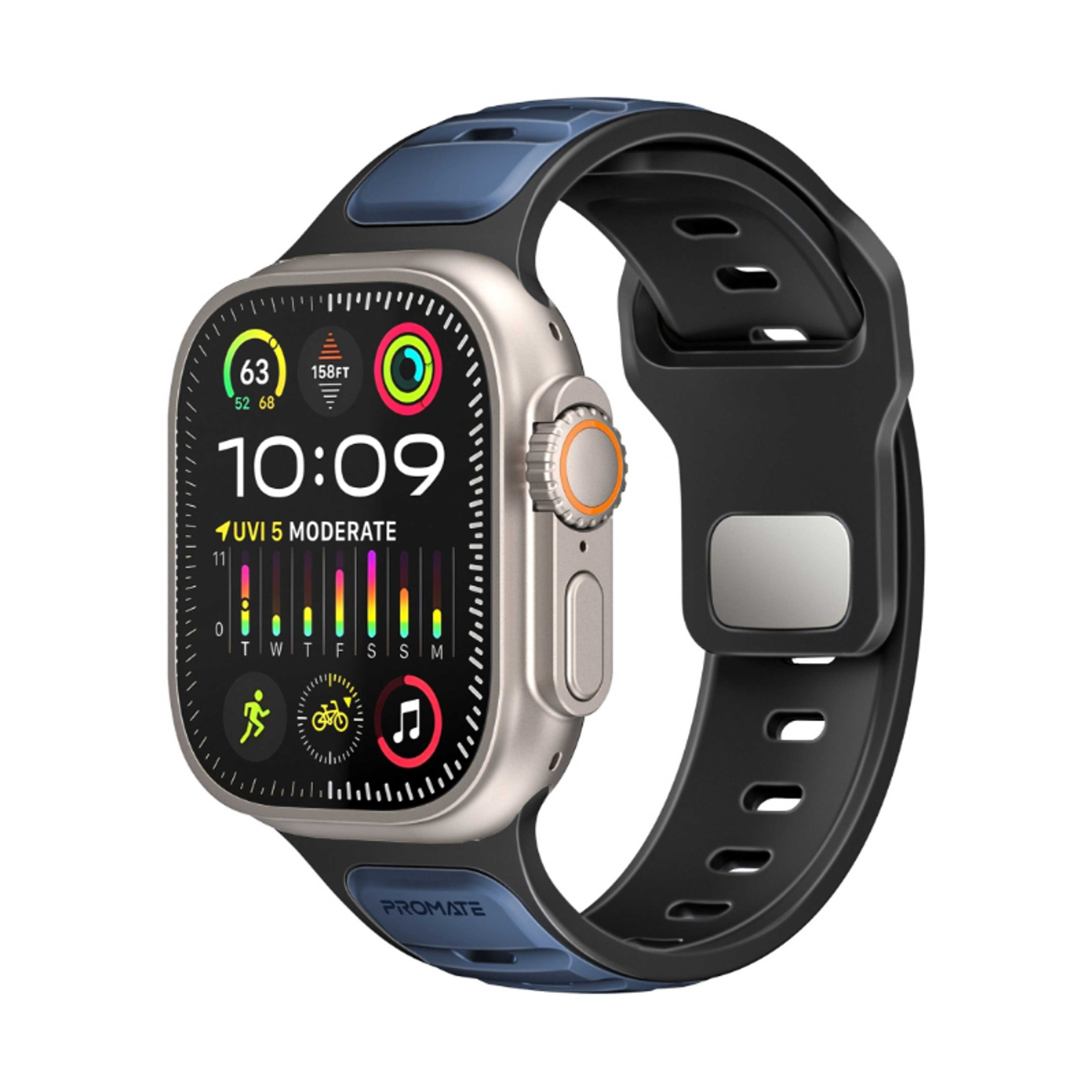 Dual-Colour Apple Watch Band with Dust-Proof UV Treated Surface, Rust-Resistant Stainless-Steel Buckle, Durable Silicone Construction, All Sizes - Product Main Image