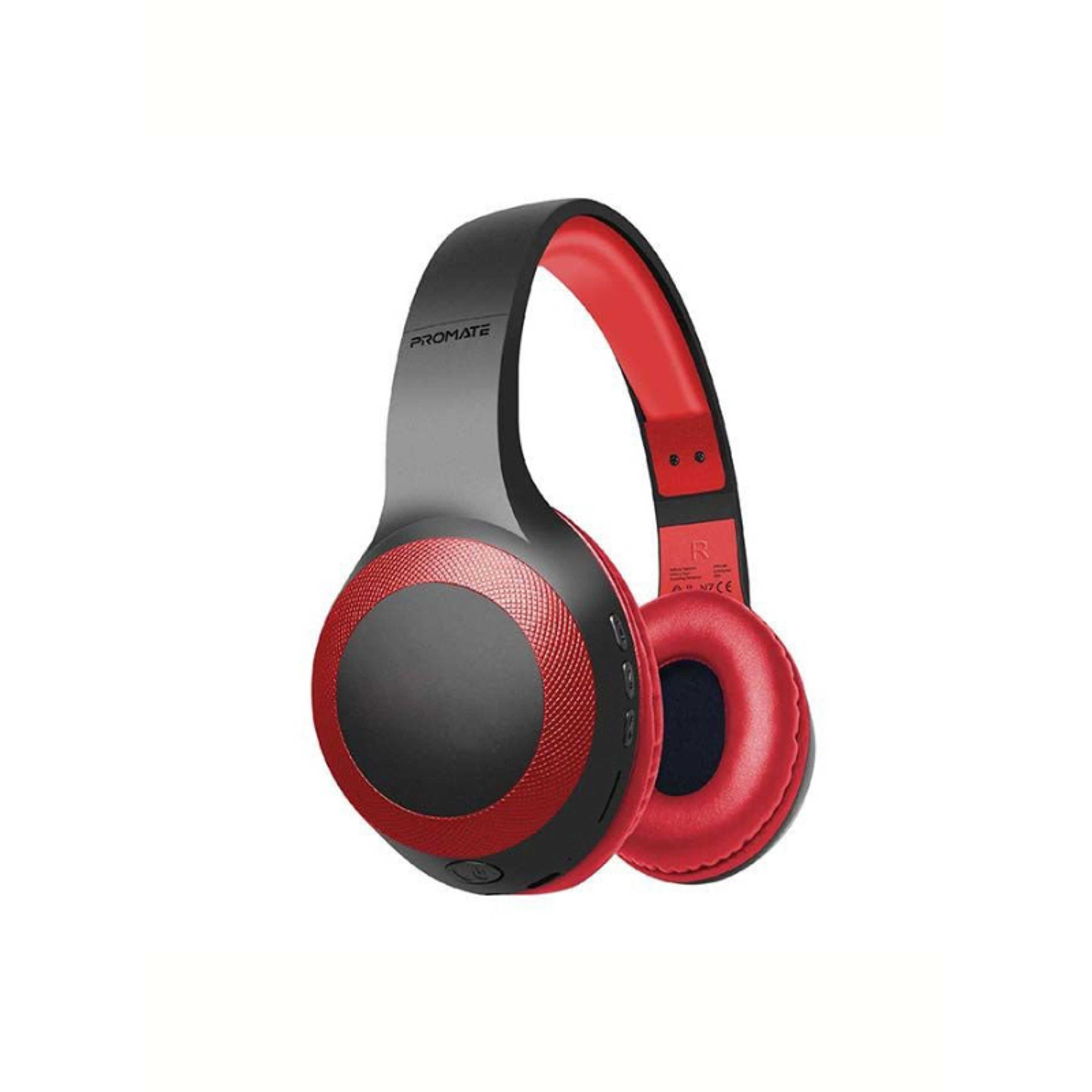 Over-Ear Deep Bass Wired/Wireless Headphone with Long Paytime, Hi-Fi Sound, Built-In Mic, On-Ear Controls, Soft Earpads, MicroSD Card Slot and AUX Port for iPhone, Samsung, iPad Pro, LaBoca Red - Product Main Image