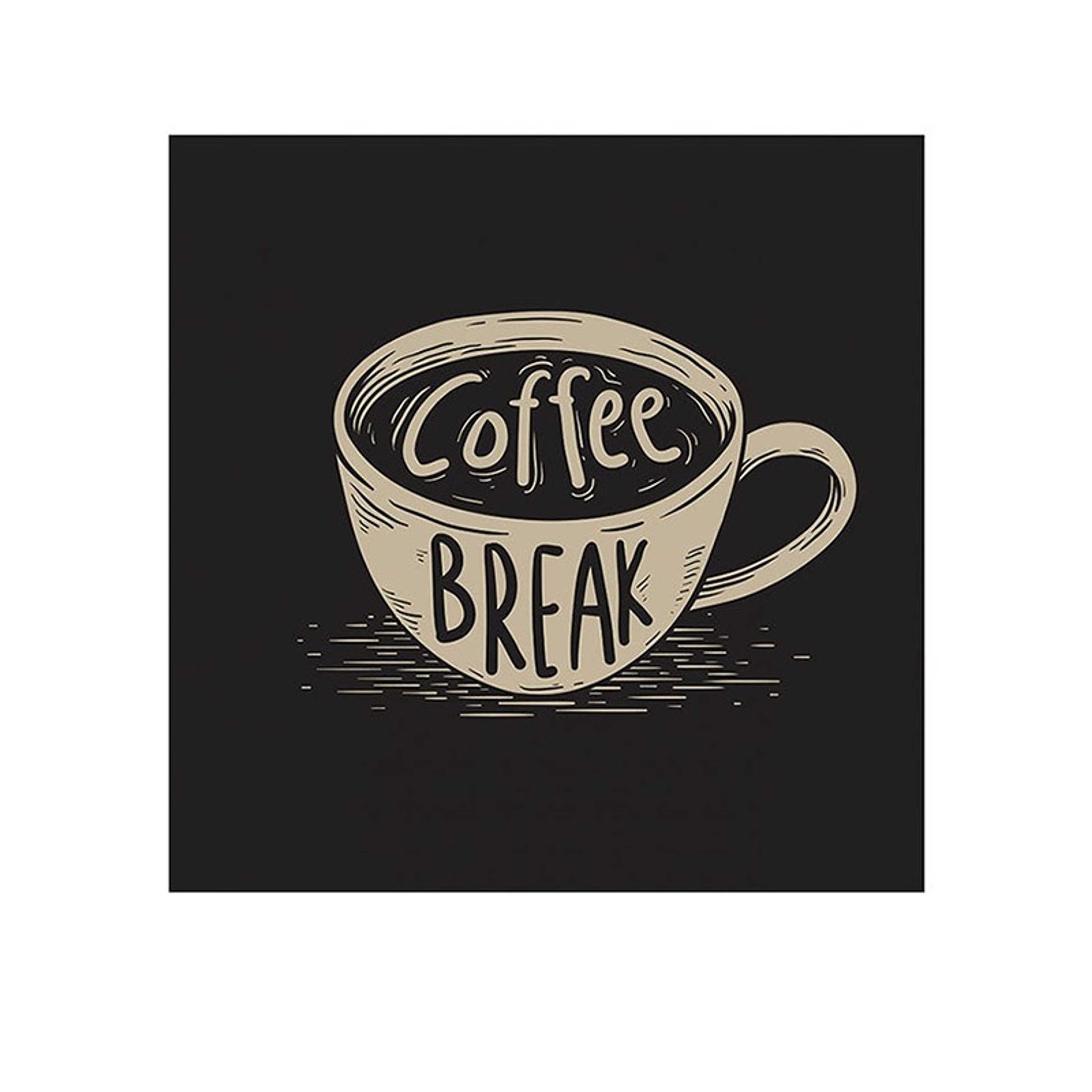 Coffee Lovers Themed Printed MDF Wall Art Black/Beige 30x30cm - Product Main Image